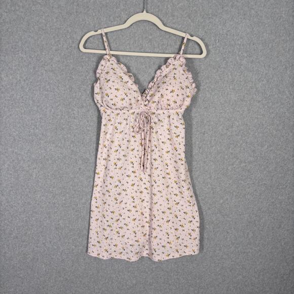 Coquette Dress Junior Medium Pale Ruffle Gauze Bra Feminine Cottage Milkmaid Y2K - Picture 1 of 12